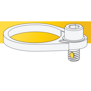 Line drawing gas spring clamp