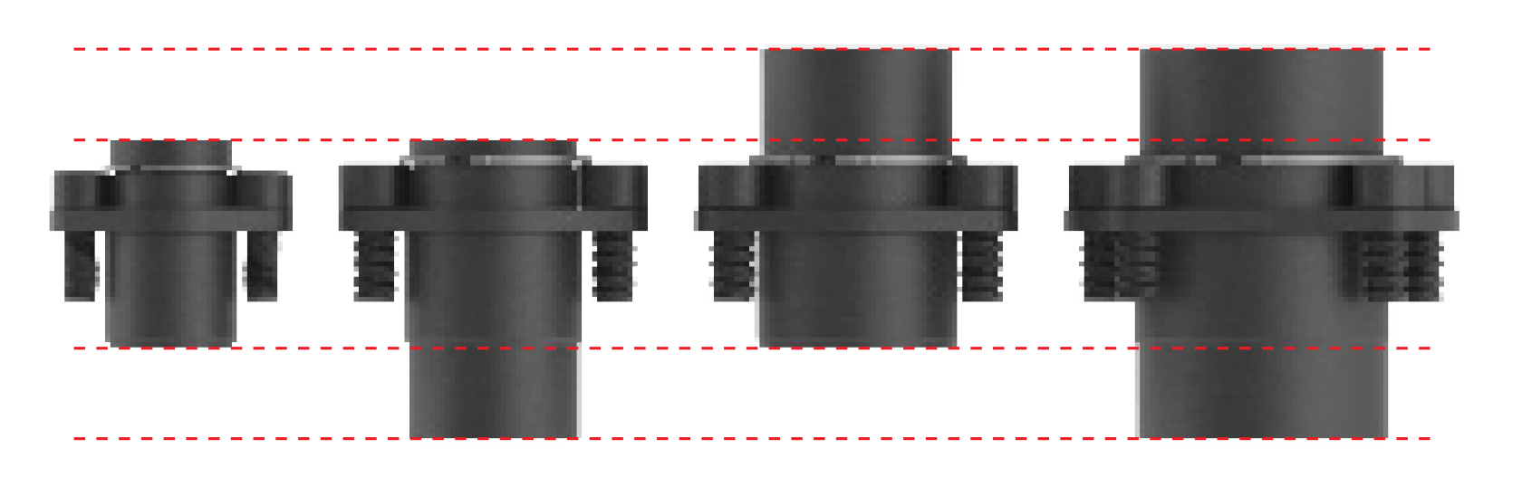 Base styles for guided keepers with red measurement lines